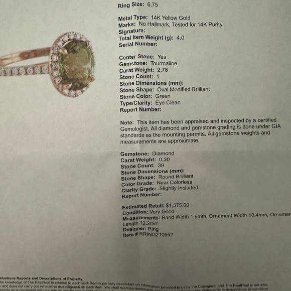 Tourmaline and Diamond Cocktail Ring - Picture 7 of 8